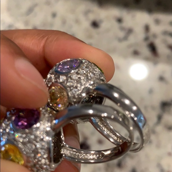 Silver Ball Stone Rings - Picture 11 of 16